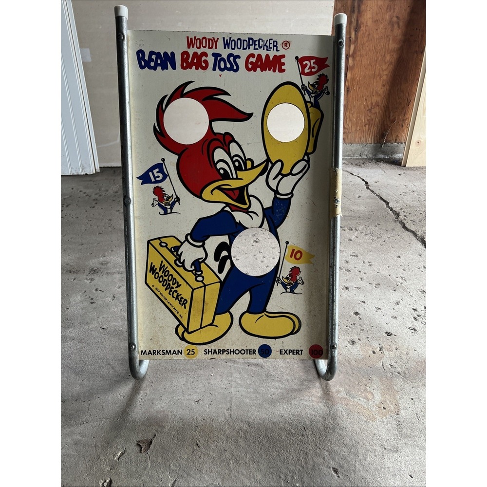 VINTAGE WOODY WOODPECKER BEAN BAG TOSS GAME BOARD ONLY 24x16"